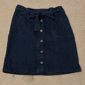 a new day Dark Blue A-Line Skirt with Button Detail